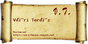 Vári Teréz névjegykártya